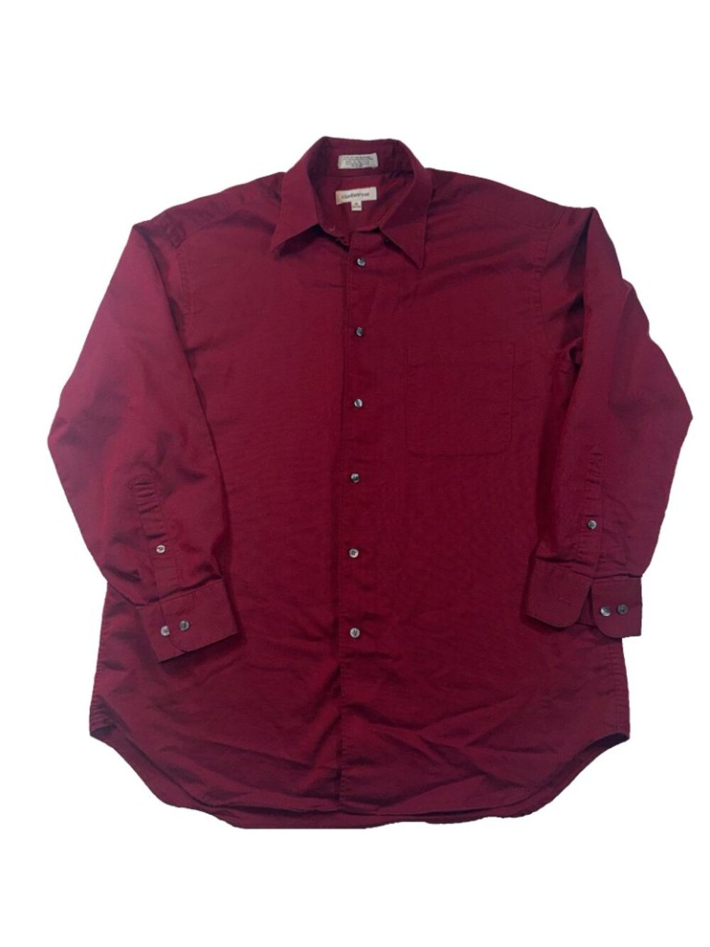 Claiborne Men's Dress Shirt 16 32/33 Red Long Sleeve Button Up Office Work - Picture 2 of 8